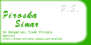 piroska simar business card